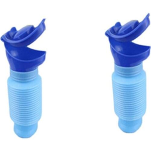2 Pieces 750Ml Urinal High Quality Male Female Emergency Portable Urinal Go Travel Camping Car Toilet Pee Bottle Blue Urinal