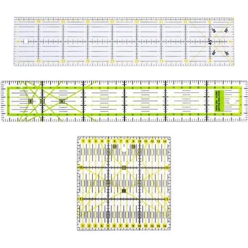 3Pcs/set Acrylic DIY Craft Sewing Quilting Rulers, Non-Slip Patchwork Ruler for