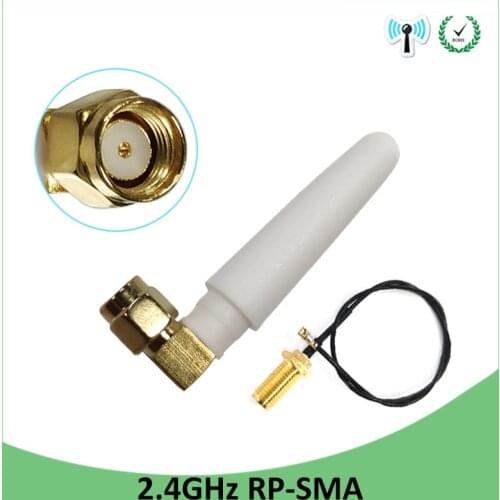 5pcs 2.4G WiFi Antenna wireless 2dBi Aerial RP-SMA Male Connector 2.4 IOT antena wi-fi 21cm PCI U.FL IPX SMA Male Pigtail Cable