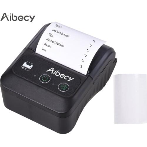 Aibecy Portable Wireless BT 58mm Thermal Receipt Printer Mini USB Bill Mobile Printer Compatible for Business Restaurant Store