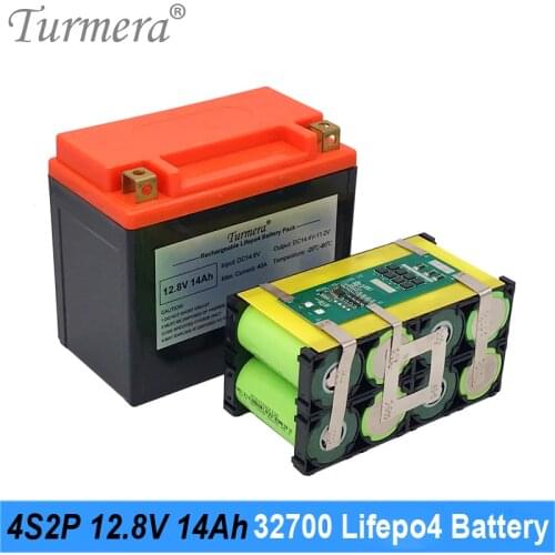 12.8V 14Ah 32700 Lifepo4 Battery High Rate 4S 40A Balance BMS for 12V Motorcycle and UPS Replace Lead Acid Batteries Use Turmera