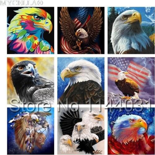 Eagles 5D DIY Diamond Painting Rhinestones Pasting Cross Stitch Full Diamond Embroidery Mosaic Animals Needlework Christmas