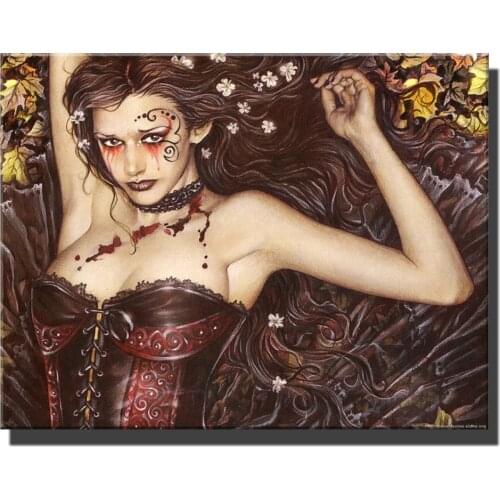 Zombie Diy Diamond Painting Full Square round Drill 5D Victoria Frances Vampires Women Halloween Embroidery Cross Stitch X141