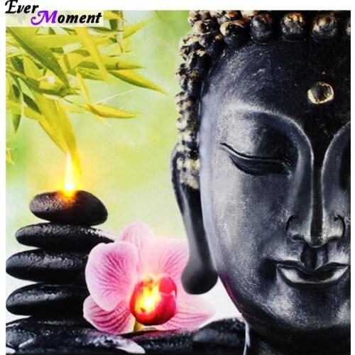 Diy Diamond Painting Orchid Buddha Full Rhinestones Cross Stitch Square Mosaic Diamond Embroidery Home Decoration ASF552