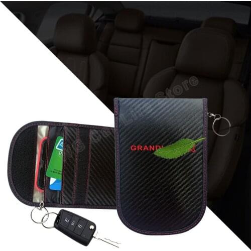 Car Keys Radiation Protection for Opel Grandland X Carbon Fiber Pattern Car Key Signal Blocker Pouches