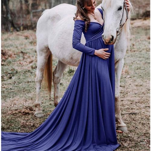 Maternity Dresses For Photo Shoot Maternity Photography Props Long Sleeve Maxi Dresses For Pregnant Women Pregnancy Clothes