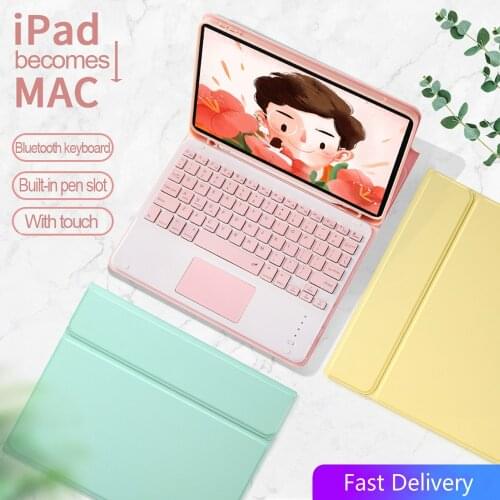 For iPad Air 4 10.9"Keyboard Case Cover+Touchpad for iPad Air 4 2020 10.9"Model A2072 A2316 A2324 A2325 Case Pencil Holder Cover