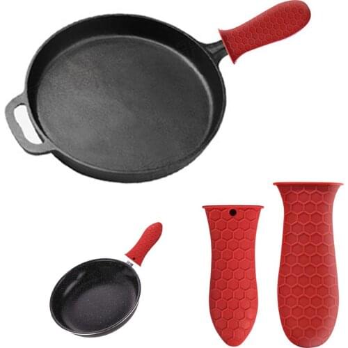 Pot Handle Cover Silicone Anti-scalding Holder For Kitchen Thickened Heat Insulation Soft Honeycomb Non-slipKitchen Handle Cover