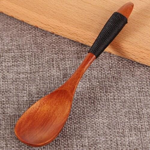Wooden Spoon Wood Teaspoon Coffee Dessert Spoon Tableware Kids Rice Soup Spoon Wooden Utensils
