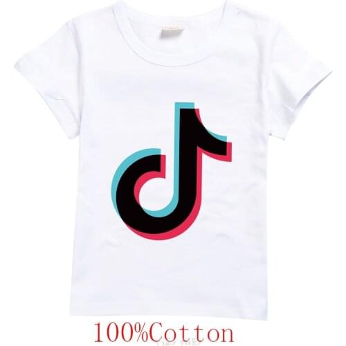 Tik Tok Children Summer Hot Sale Short-sleeved Girl Fashion Cute Printed T-shirt Boy Cotton Round Neck Top Children Fun Clothes