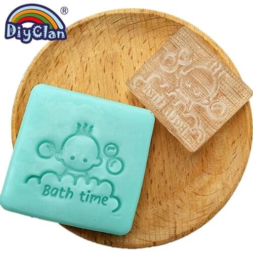 Baby Bath Time Transparent Soap Stamp Bebe Handmade Soap Tools Acrylic Custom Soap Seal With Handle Z0034XZ