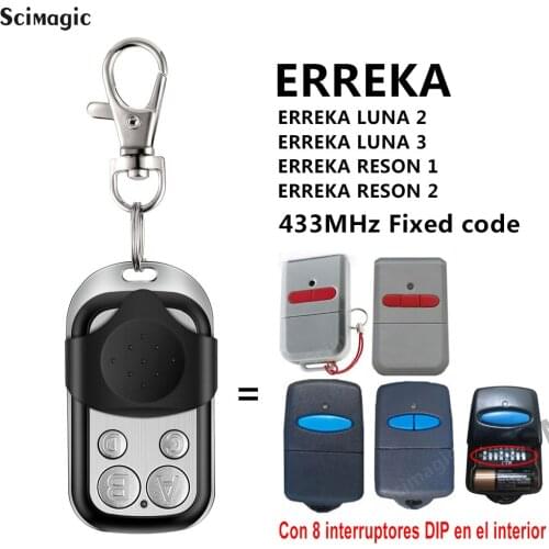 ERREKA Garage Remote Control Clone For ERREKA LUNA ERREKA RESON1 ERREKA RESON2 Garage Command 433MHz Fixed Code mando garaje