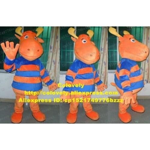 Smart Brown Tyrone The Backyardigans Mascot Costume Adult Size With Brown Big Head Thin Long Arms Blue Brown Shirt No.5614 FS