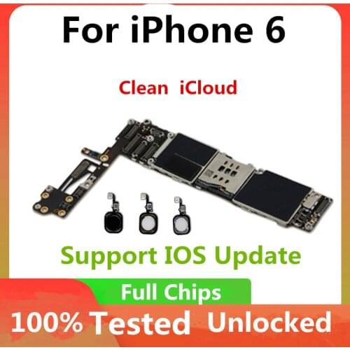 Clean iCloud Mainboard for iPhone 6 with IOS System Motherboard 16GB Unlocked Mainboard With /NO Touch ID Original Logic Board