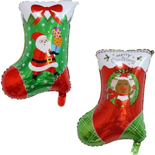 New 1psc/ Shaped Christmas Boots Christmas Socks Shaped Aluminum Balloons Christmas Festival Atmosphere Decorative Balloons