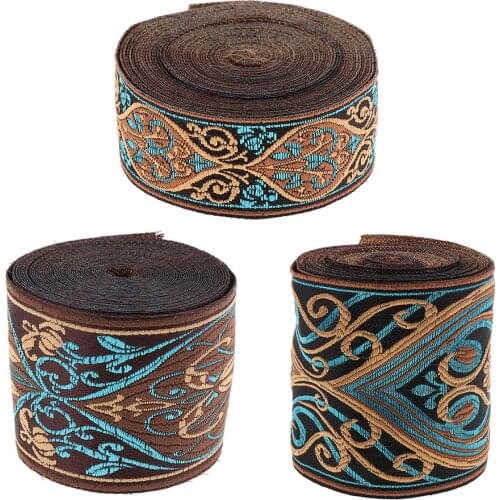 5 Meters Blue Sari Trim Jacquard Trim Ribbon Suitable for Decoration of Bedding