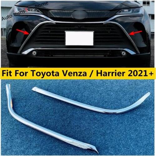 Yimaautotrims Front Grill Grille Decoration Side Stripes Cover Trim ABS Exterior Refit Kit For Toyota Venza / Harrier 2021