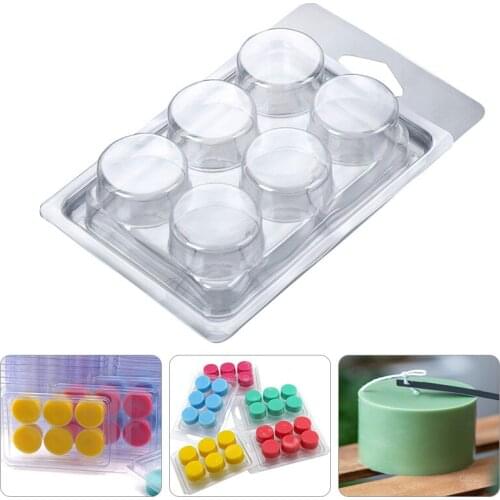 1PC Plastic Wax Melt Molds transparent PVC Clamshells for Wickless Scented Candles Boxes Wax Melt Container Mold
