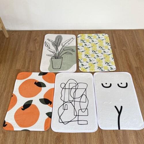 Ins Simple Abstract Lines Home Decor Floor Rugs Hallway Balcony Kitchen Door Mat Living Room Carpet Anti-slip Bathroom Doormats