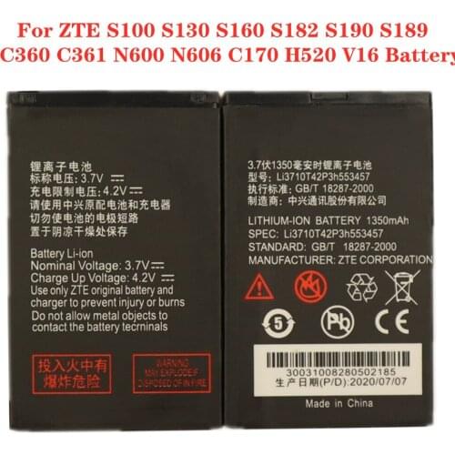 For ZTE C170 H520 V16 S100 S130 S160 S182 S190 S189 C360 C361 N600 N606 Phone Replacement Battery Li3710T42P3H553457 1350mAh