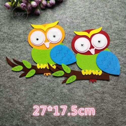 Owl House Cute Classroom Decoration Stickers Moon Leaves Non-woven Felt Pad DIY Beautiful Kindergarten Wall Paste Decoration