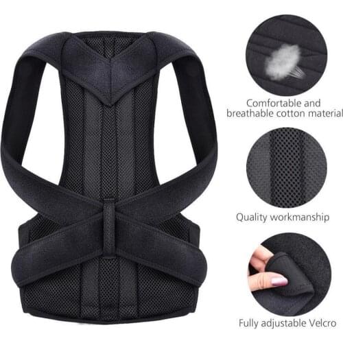 Unisex Adjustable Back Posture Corrector Brace Back Shoulder Support Belt Orthopedic Posture for Men Women Black Gray Corsets