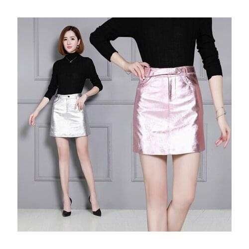Top brand Fashion Genuine New Sheep Leather Skirt K15 high quality