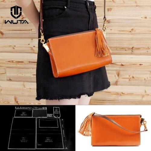 WUTA 826 DIY Women Messenger Bag Acrylic Pattern Set Female Clutch Crossbody Bag Acrylic Template Leather Craft Tools Model