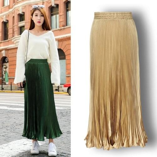 Spring/Autumn Casual Al-match Pleated Long Skirts, Beautiful Accordion Drapped Skirts More Thank 10 Colors