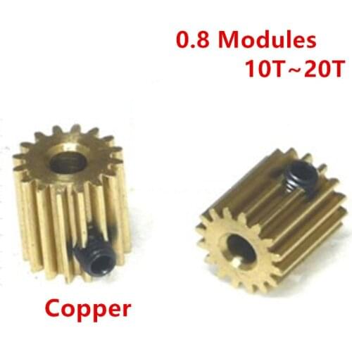 0.8 Modulus 10T-20T Tooth Brass Involute Cylindrical Spur Gear for 3D Printing Accessories
