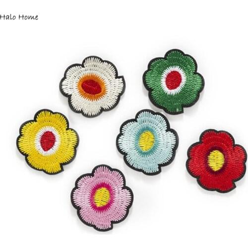 1pcs Flower Theme Embroidered Patches Sew On/Ironing Applique Stickers Badge Accessories Decoration Kids Clothing Handbag DIY