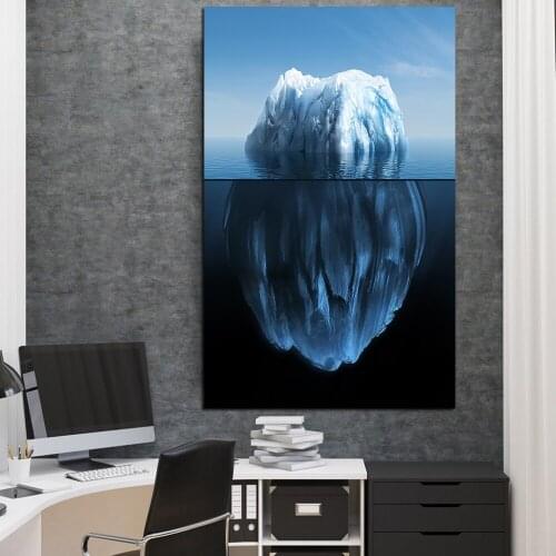 1 Piece prints And Posters Landscape Painting Abstract Art Success Hard Work Persistence An Iceberg No Frame Wall Art Canvas