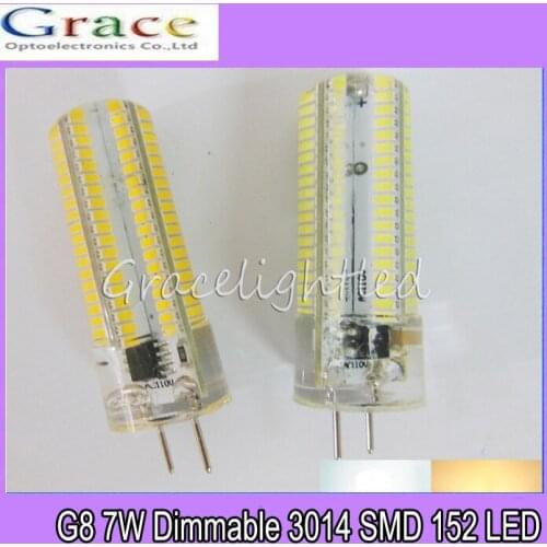 10pcs G8 7W Dimmable 3014 SMD 152 LED Light Bulb Silicone Lamp Warm/White AC110V
