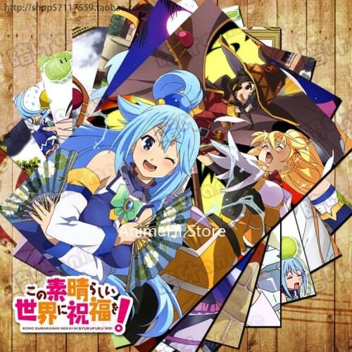 10 pcs/set Anime Kono subarashi sekai ni shukufuku wo! posters Konosuba Aqua Megumin wall pictures for Colletion A3 Stickers