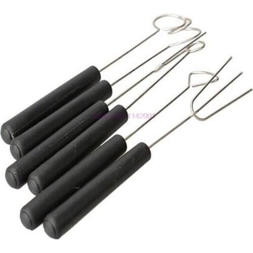 100 set 6pc/set DIY Spiral Stainless Steel Kitchen Gadgets Chocolate Fork Cake Dessert Fork Kitchen Tableware Cake Decoration