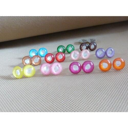 100pcs 12mm/14mm toy cat eyes handcrfat paint color & soft washer for diy toy animal findings