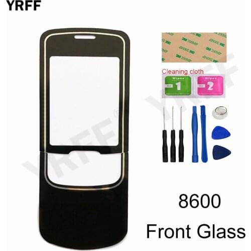 2.0'' Front Panel Glass For Nokia 8600 Front Glass Screen +Keypad Outer Glass Cover Panel Replacement