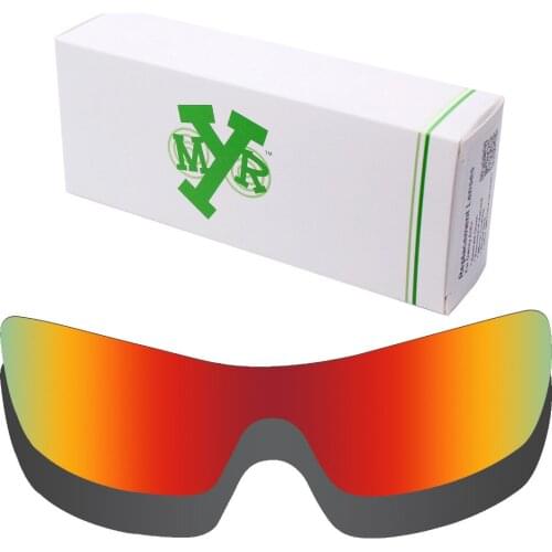 2 Pieces Mryok Anti-Scratch POLARIZED Replacement Lenses for-Oakley Batwolf Sunglasses Lens Stealth Black & Fire Red
