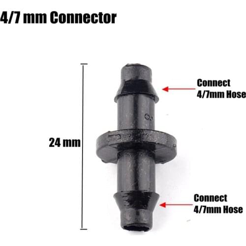 200pcs 4/7mm Garden Hose Barbed Straight Connector Micro Irrigation System Hose Repair Connector Watering Kit Pipe Fittings