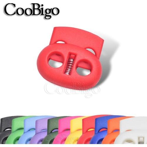 25pcs Colorful 5mm Hole Plastic Stopper Cord Lock Bean Toggle Clip for Apparel Paracord Elastic Cord Lanyard Rope Accessories