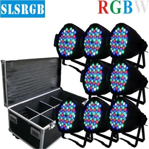 8PCS/LOT&flight case LED DJ Par Lights 54x3W LED PAR Lights RGBW PAR64 DMX512 Stage Party Show STAGE 54x3w DMX led par can light