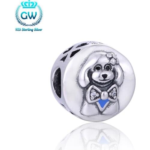 925-Sterling-Silver Animal Dog Jewelry Charm Bracelets Brand GW Jewelry Beads & Diy Jewelry Making T193