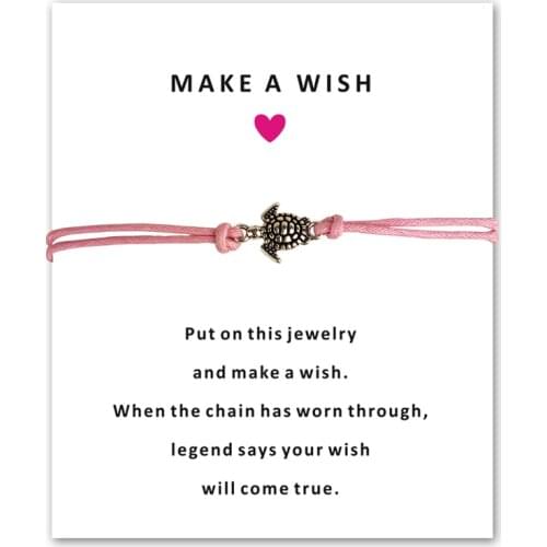 10PC Sea Turtles Tortoise Charm Bracelets Card Antique Silver Plated Animal Women Men Jewelry Red Black Many Colors DropShipping