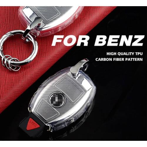 Solf TPU Car Key Case Cover 3 Buttom for Mercedes Benz A C E R M Class CLA GLA A180 A200 C180 C200 E200 E300 AMG