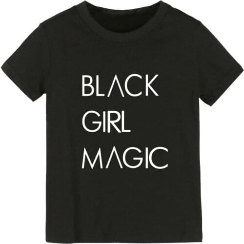 BLACK GIRL MAGIC Print Kids tshirt Boy Girl shirt Children Toddler Clothes Funny Street Top Tees CZ-136