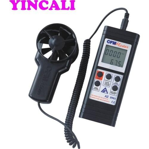 Digital Anemometer AZ8901 Handheld Air Temperature Tester and Air Flow Meter High Precision Wind Speed Meter Range 0.4~ 35 m/s
