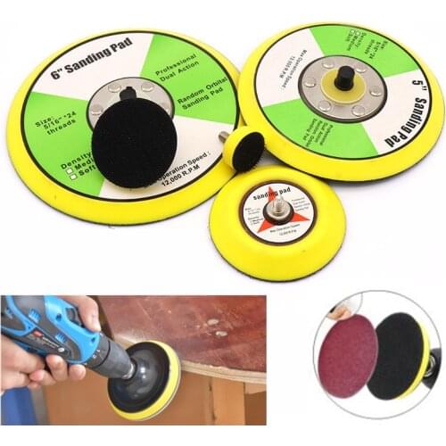 M6/M8 Thread sanding pad Sandpaper Holder 1"- 6" Hook and Loop sanding discs Sucker for Orbital Dual Action Pneumatic Polisher
