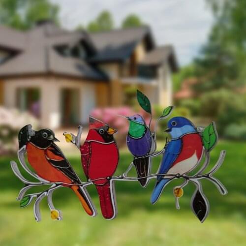 Window Bird Decoration Hanging Bird Suncatcher Acrylic Garden Home Lanyard Pendant Mothers Day Gifts Hot Sale