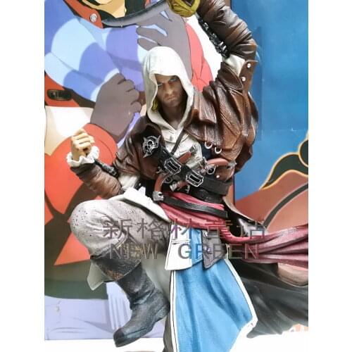 Assassins Creed IV: Black Flag Edward James Kenway Flag Cable Action Figure Model Ornaments Toys Limited Collection