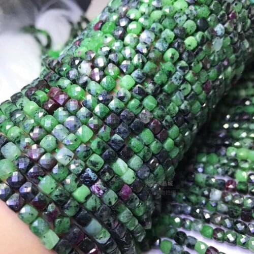 Epidote square green faceted 5-5.5mm for DIY jewelry making loose beads FPPJ wholesale beads nature gemstone